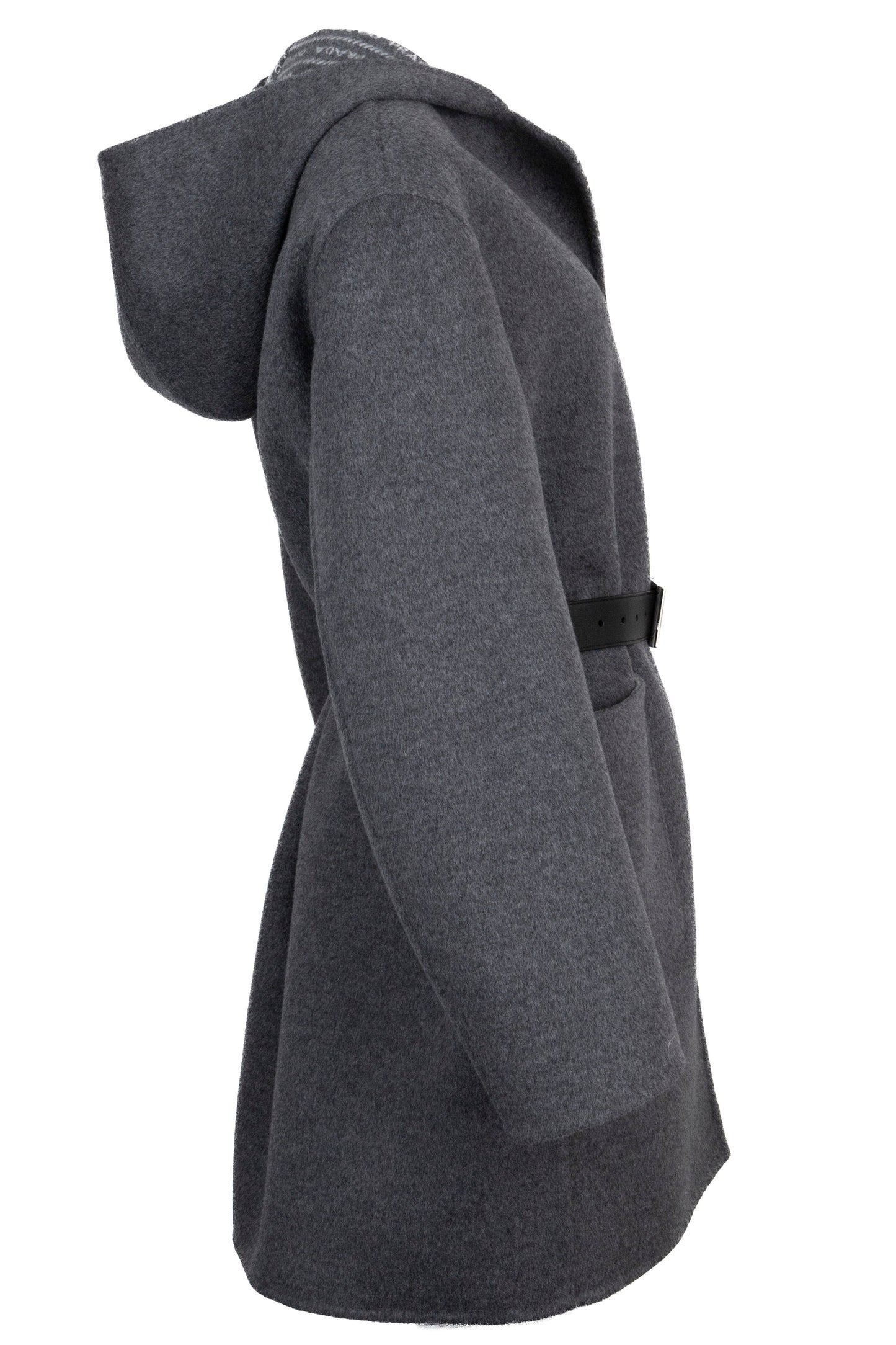 PRADA Belted Coat Wool Grey