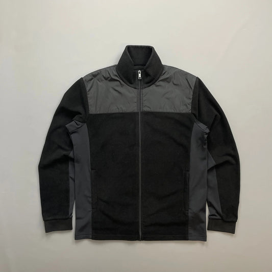 Prada Sport Black 2014 Nylon Shoulder Panel Fleece Jacket
