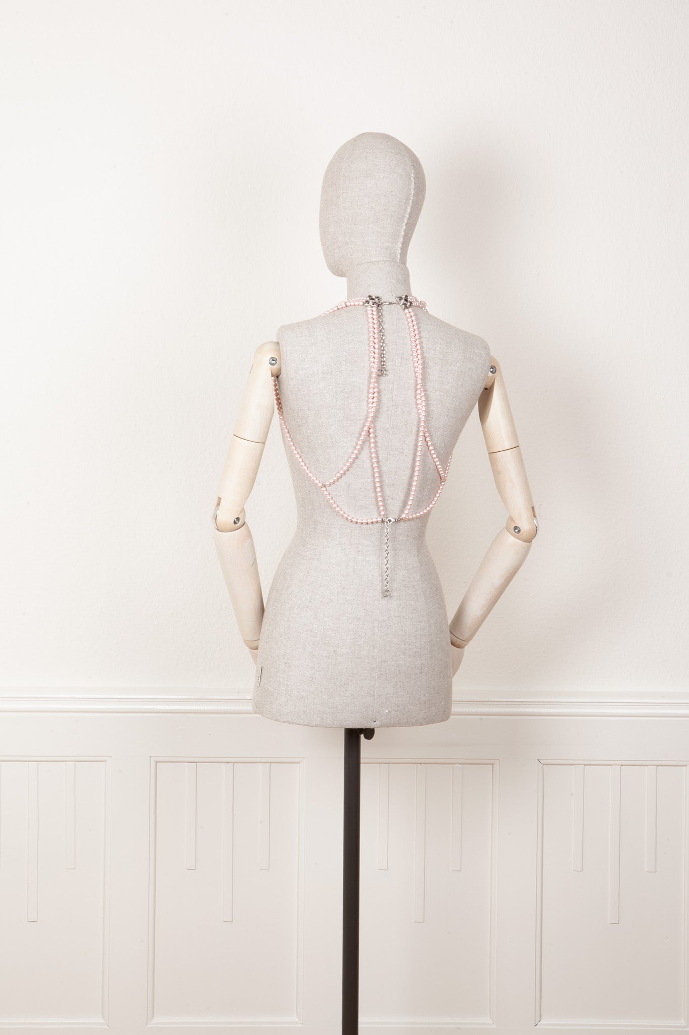 CHANEL Pearl Gripoix Harness Pink SS 2015