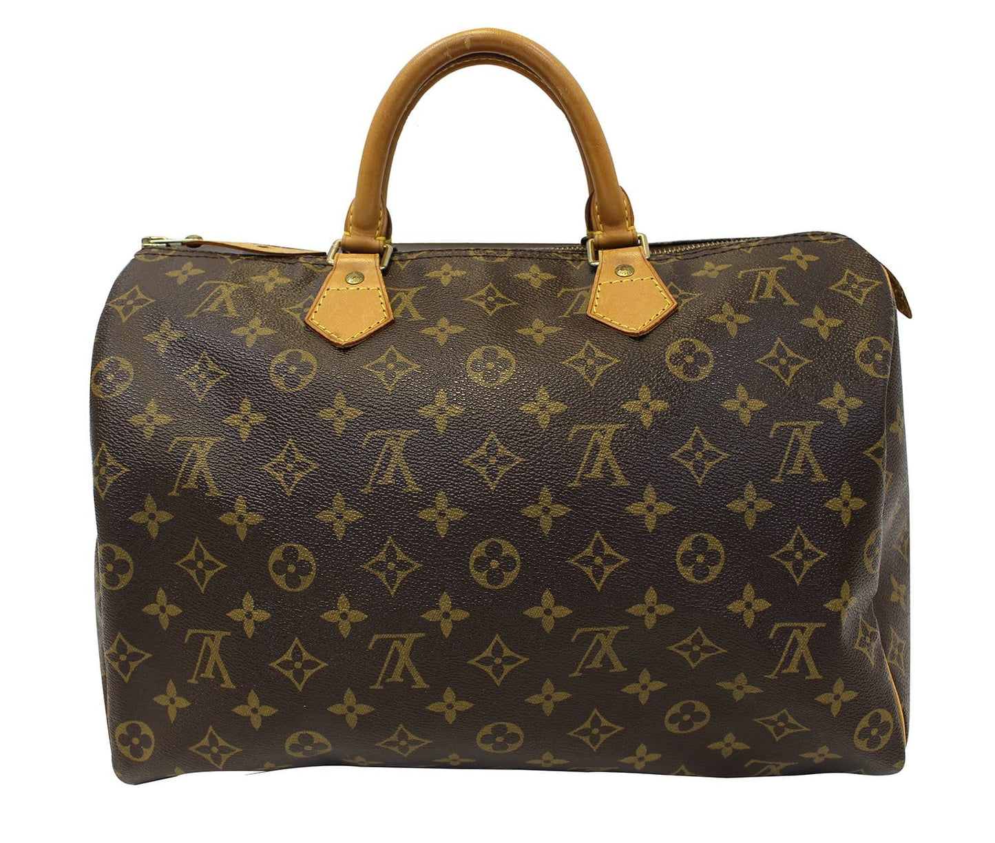 LOUIS VUITTON Speedy 35  Monogram Canvas  Brown Satchel Bag
