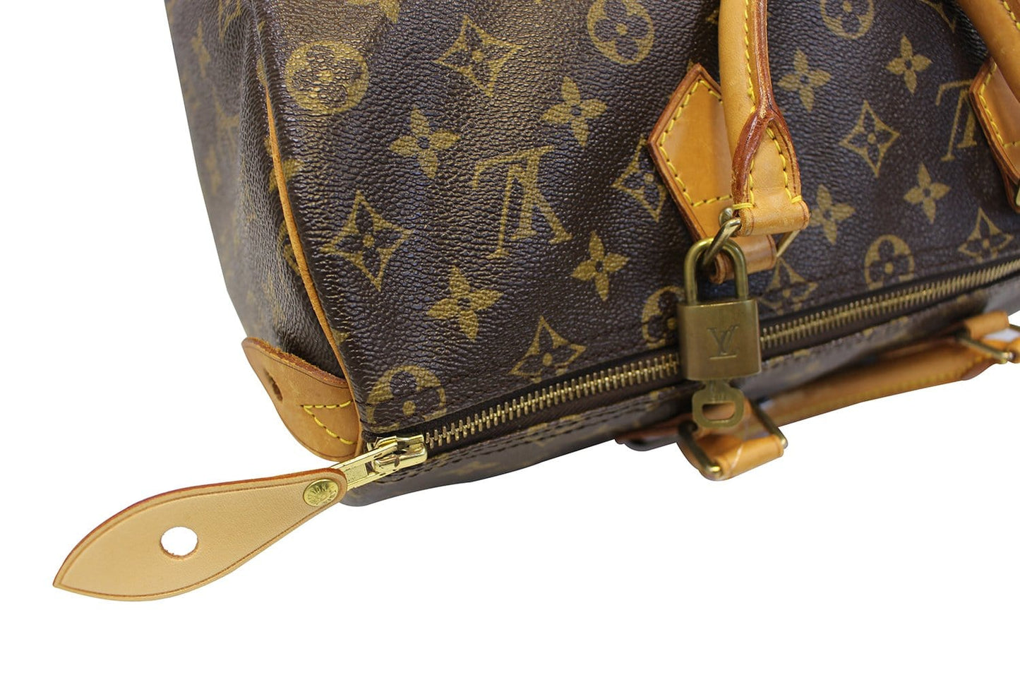 LOUIS VUITTON Speedy 35  Monogram Canvas  Brown Satchel Bag