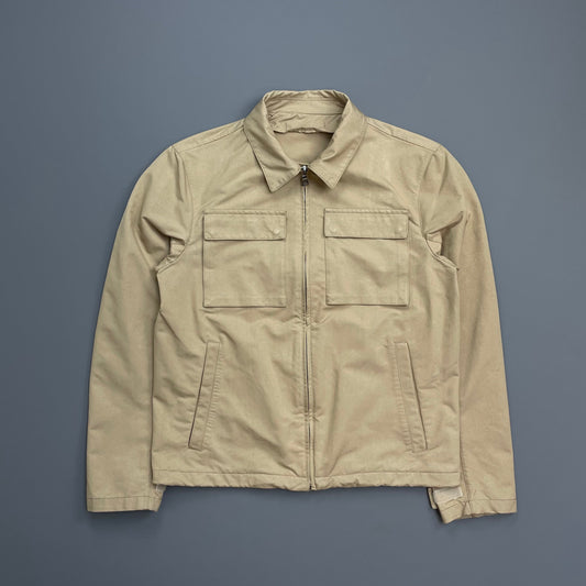 Prada Sport Beige 2007 Minimalistic Waxy Nylon Harrington Jacket