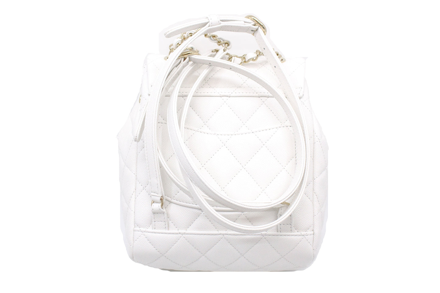 Chanel AS B S Backpack White /  Caviar Backpacks Pbhw