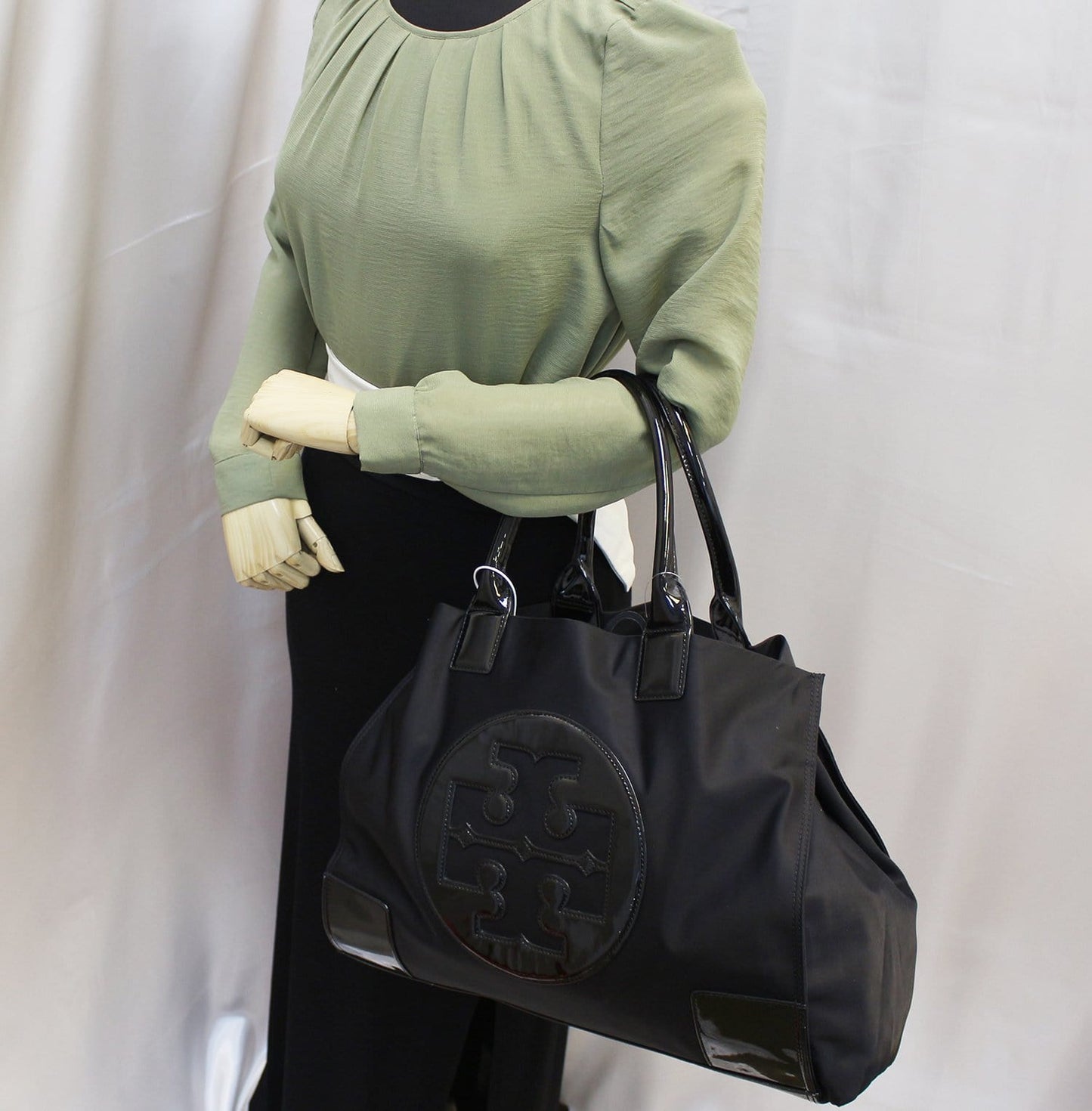 Tory Burch Nylon Black Ella Tote Handbag