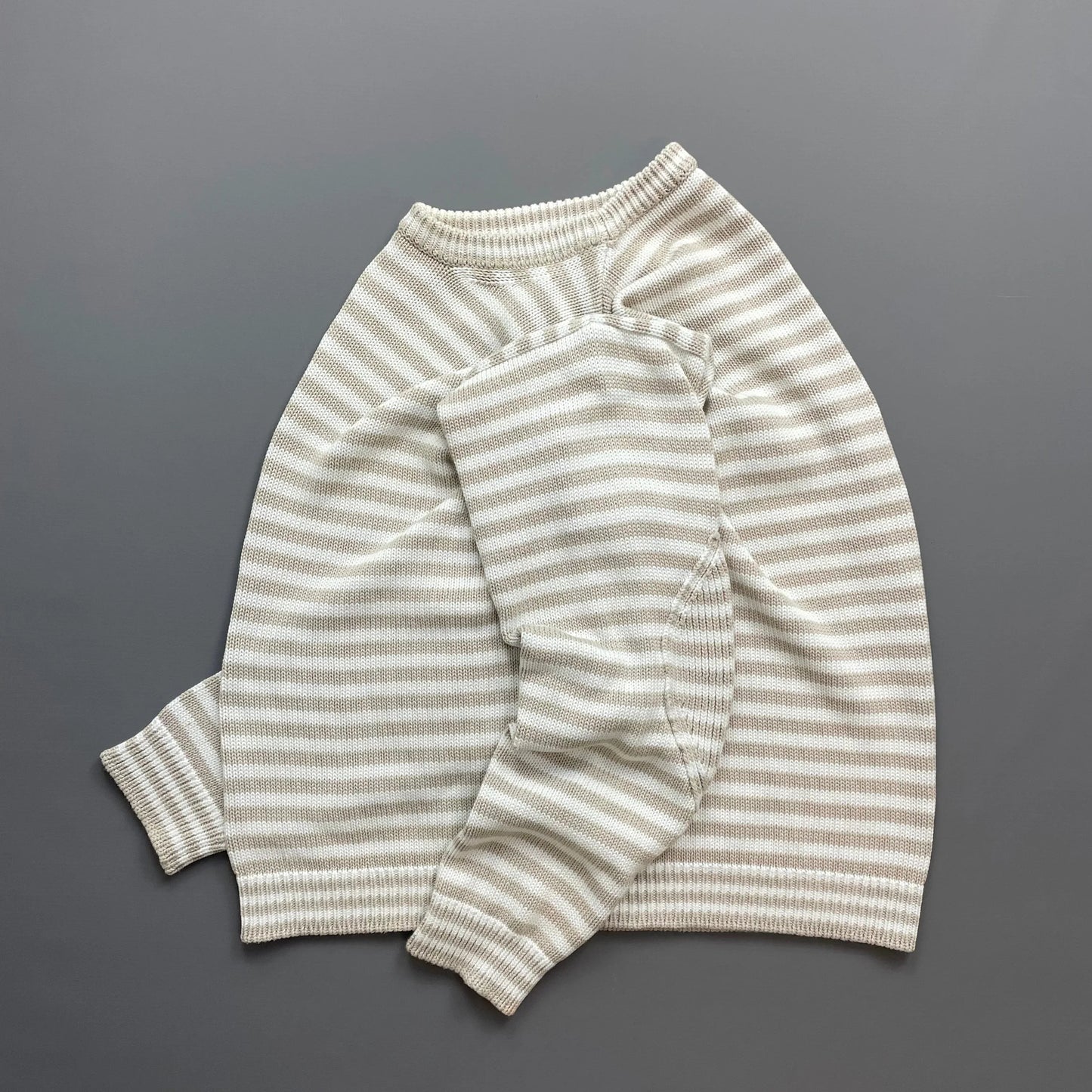 Prada White/Beige 2016 Striped Elbow Panel Knit Jumper