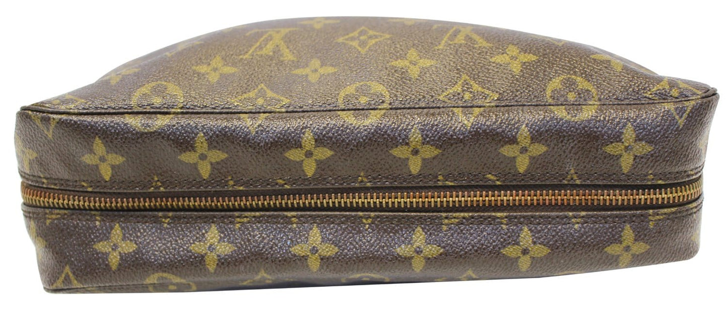 LOUIS VUITTON Monogram Trousse Toilette 28 Brown Clutch