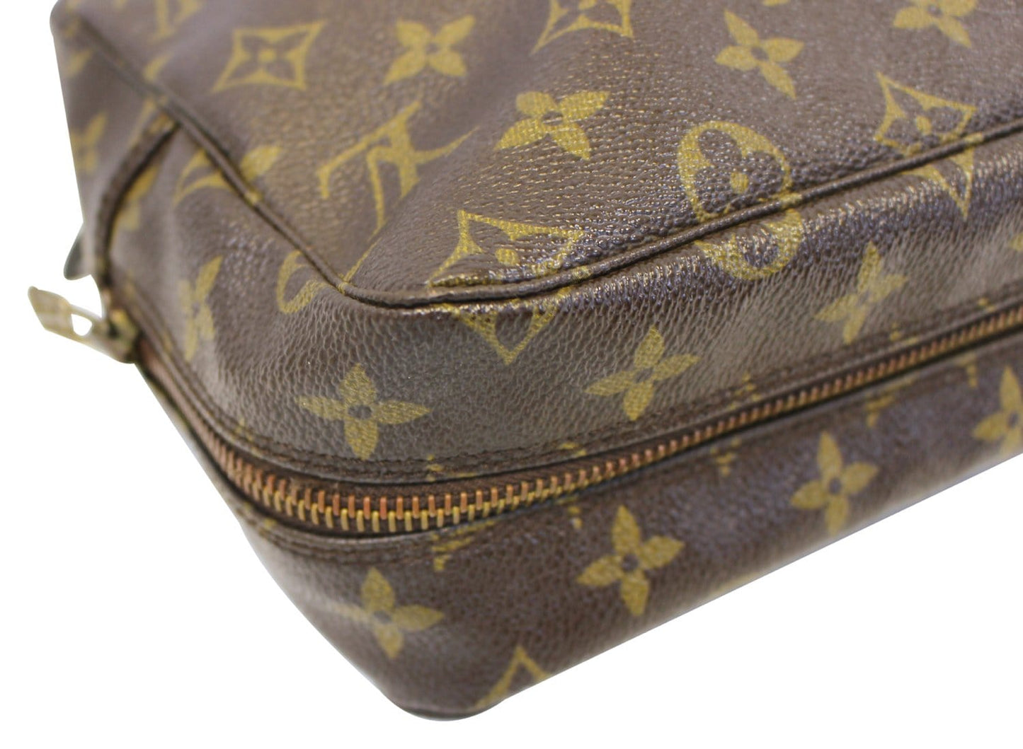 LOUIS VUITTON Monogram Trousse Toilette 28 Brown Clutch