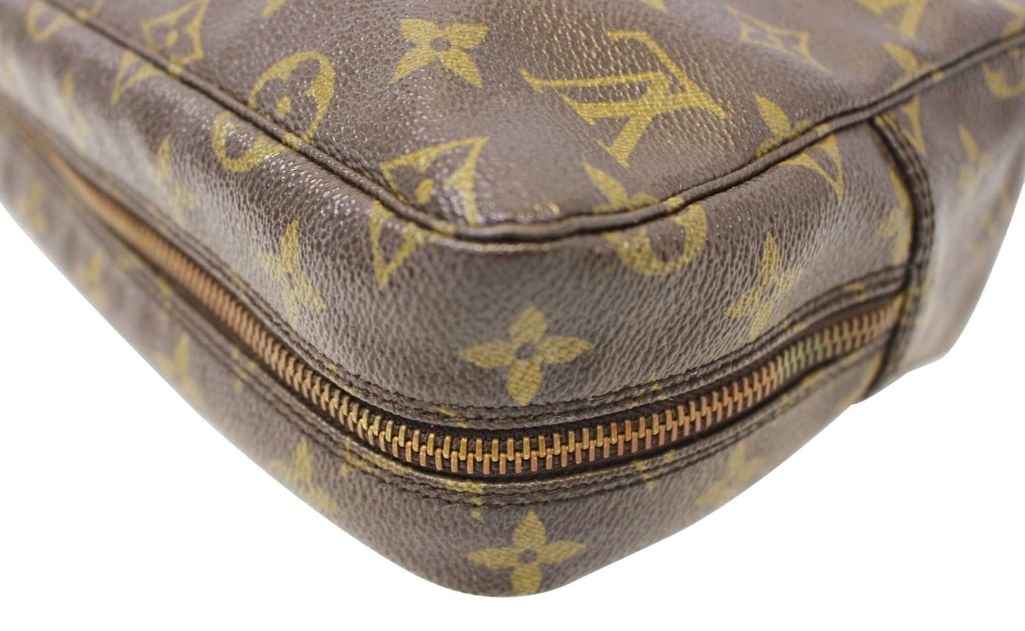 LOUIS VUITTON Monogram Trousse Toilette 28 Brown Clutch