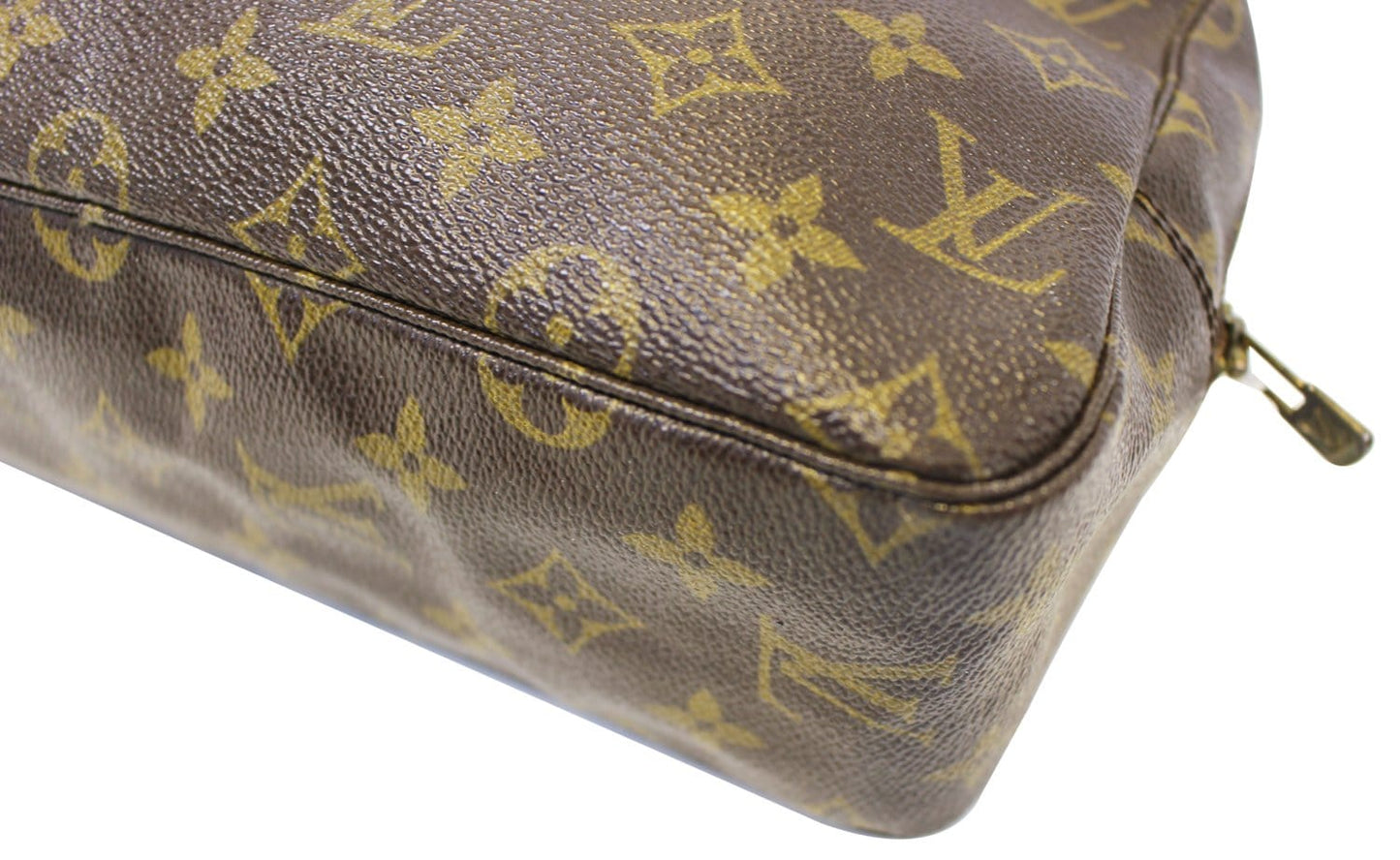 LOUIS VUITTON Monogram Trousse Toilette 28 Brown Clutch