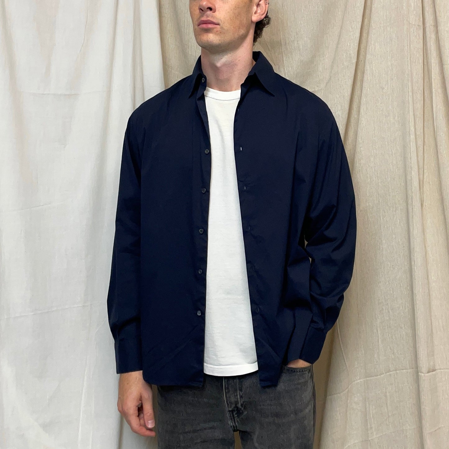 Prada Milano Navy 2000 Formal Shirt