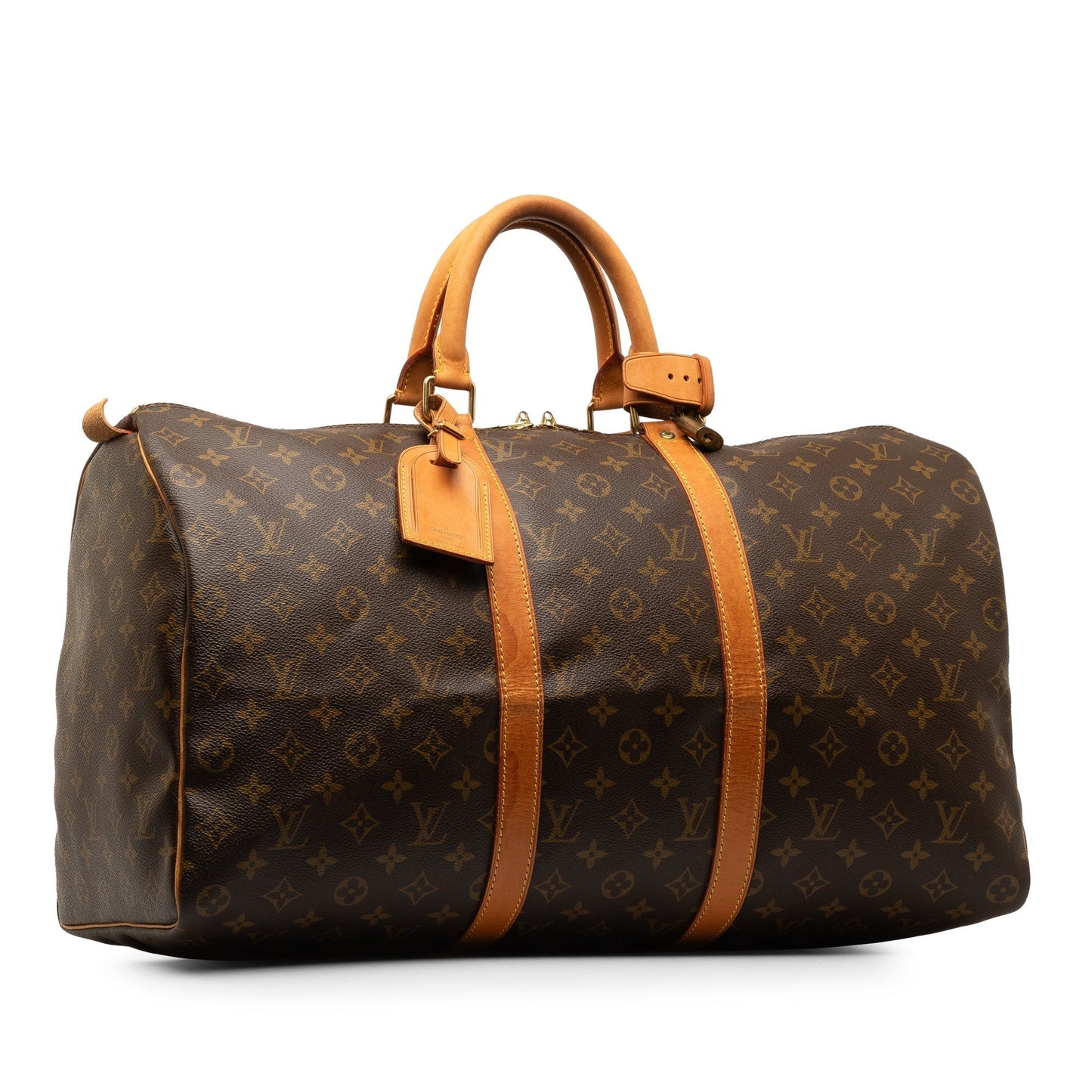 Brown Louis Vuitton Monogram Keepall 50 Travel Bag