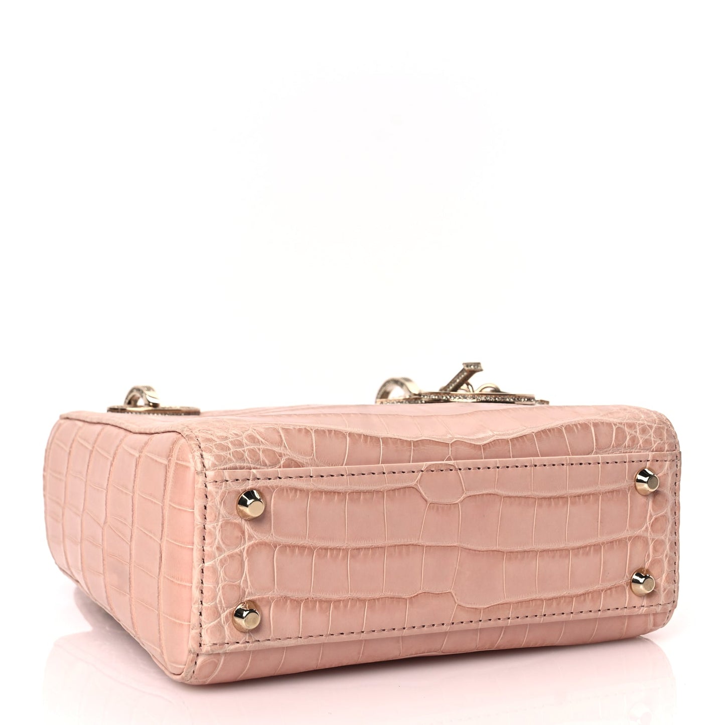 Christian Dior Alligator Crystal Mini Lady Dior Light Pink