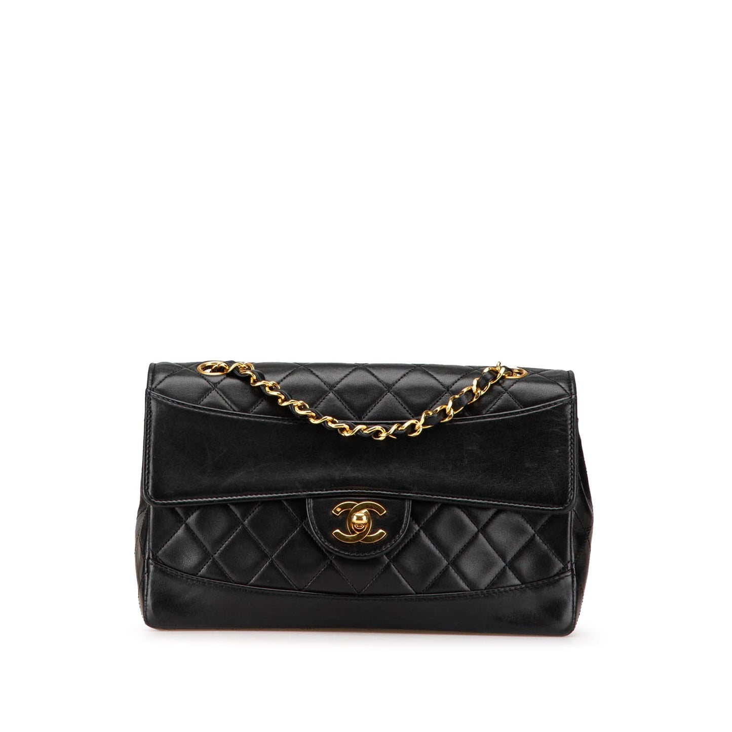 Black Chanel Medium CC Quilted Lambskin Single Flap Shoulder Bag
