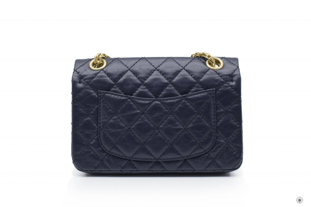Chanel AS0874 Y0463 Mini 2.55 Navy   4N7384 Calfskin Small Shoulder Bags Gbhw