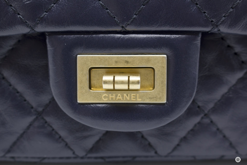Chanel AS0874 Y0463 Mini 2.55 Navy   4N7384 Calfskin Small Shoulder Bags Gbhw