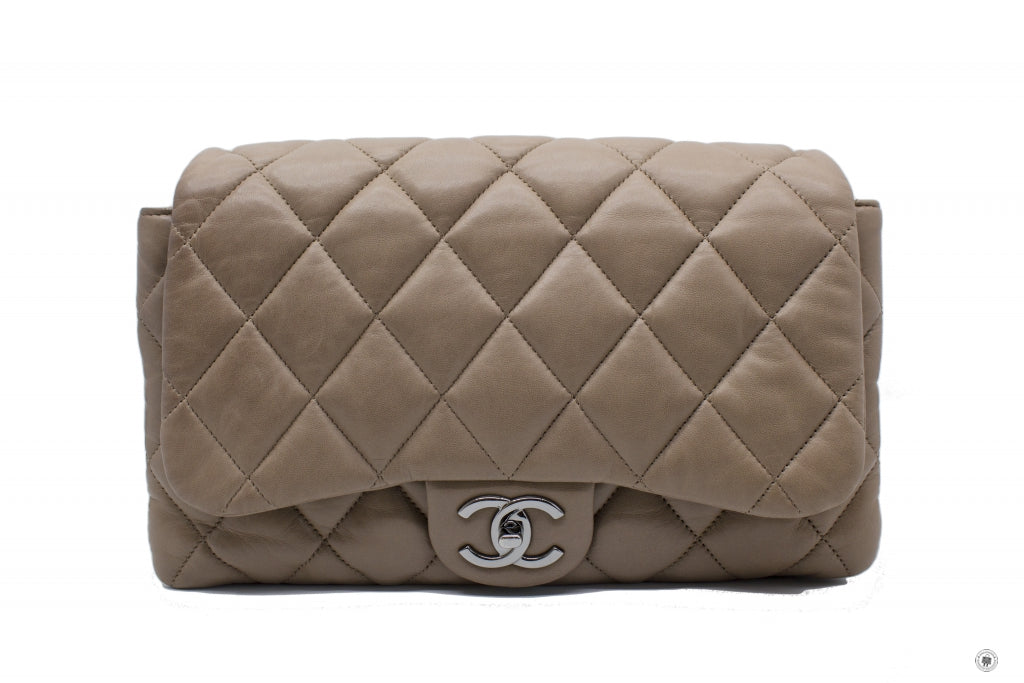 Chanel A48634 Y04639 Quilted Flap  Taupe   81344 Lambskin Shoulder Bags Shw