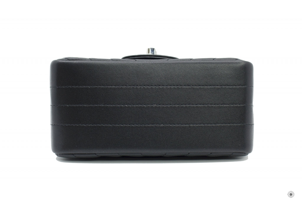 Chanel A Y CC Chervon Mini Square Black /  Lambskin CM Shoulder Bags Shw