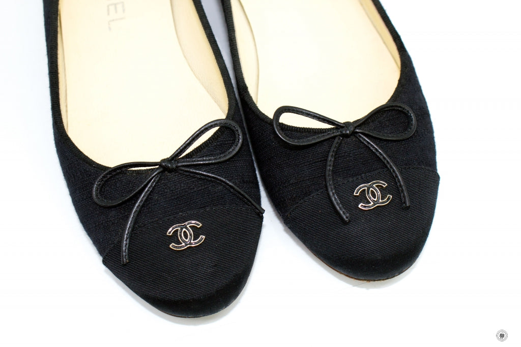 Chanel Ballerinas  Black Fabric . Flat