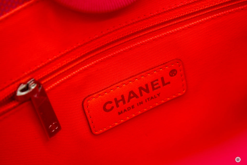 Chanel AB Deauville Shopping Tote Neo Pink / NC Fabric Shoulder Bags Shw