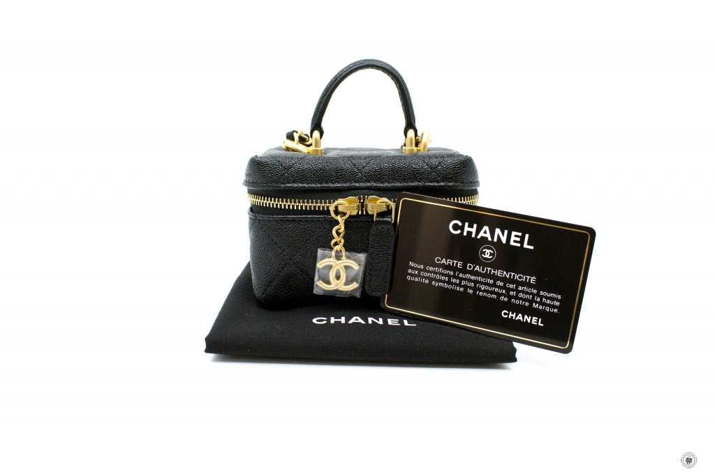 Chanel AP2194 B05722 Small Vanity With Chain Black   94305 Caviar Shoulder Bags Gbhw