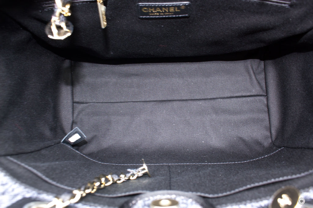 Chanel A Y Deauville Shopping Tote Black /  Fabric Tote Bag Pbhw