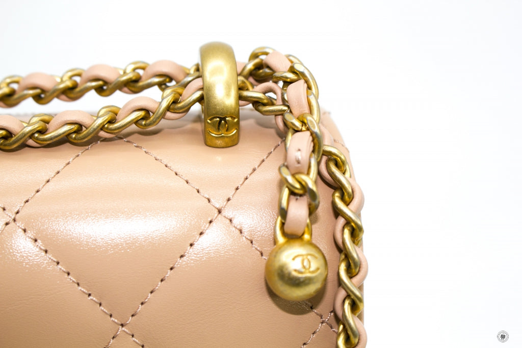 Chanel ASB Small Flap Bag Beige / NC Calfskin Shoulder Bags Gbhw