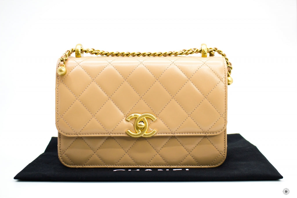 Chanel ASB Small Flap Bag Beige / NC Calfskin Shoulder Bags Gbhw
