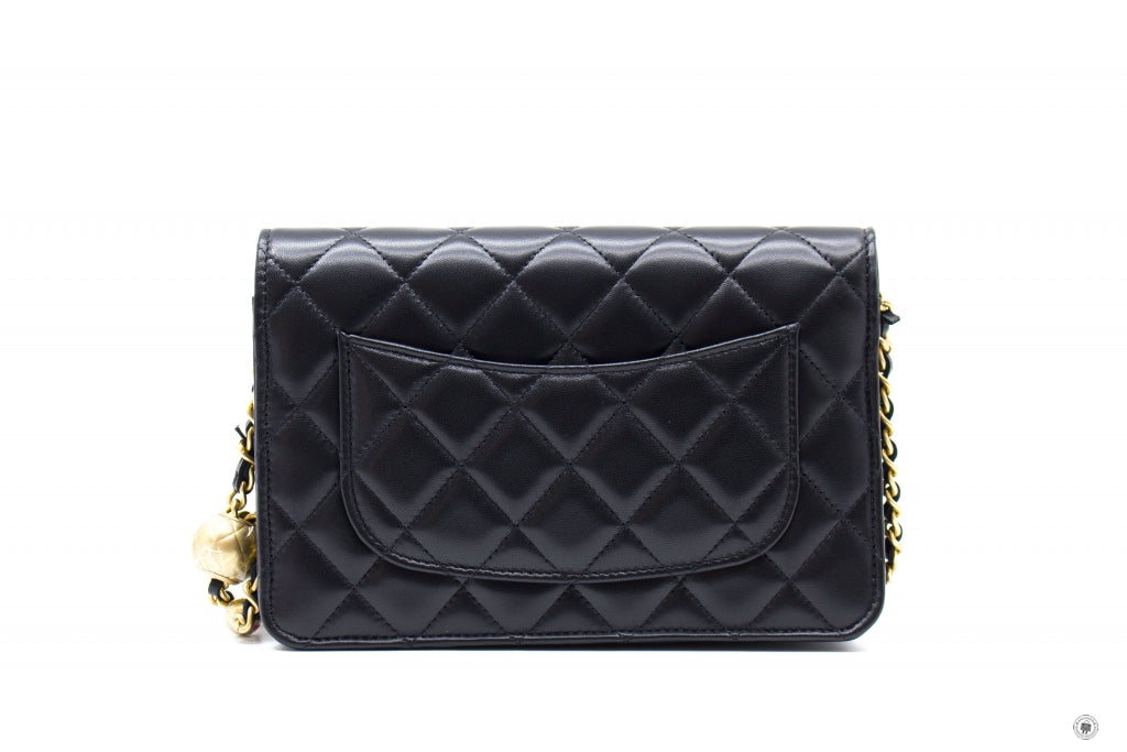 Chanel APB Wallet ON Chain WOC With Golden Pearl Crush Black /  Lambskin Shoulder Bags Ghw