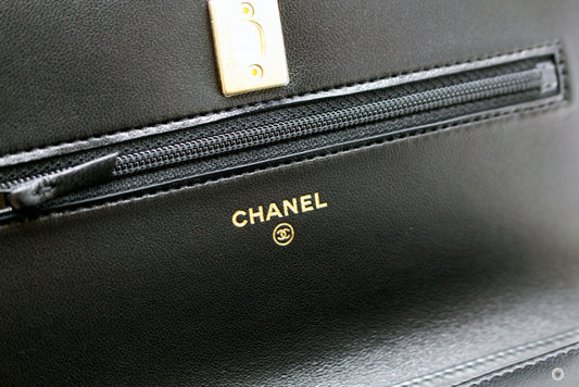 Chanel APB Wallet ON Chain WOC With Golden Pearl Crush Black /  Lambskin Shoulder Bags Ghw