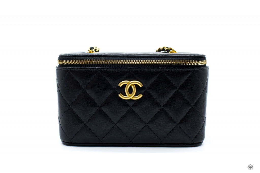 Chanel APB Vanity With Gold And Silver Chain Black /  Lambskin Shoulder Bags Shw