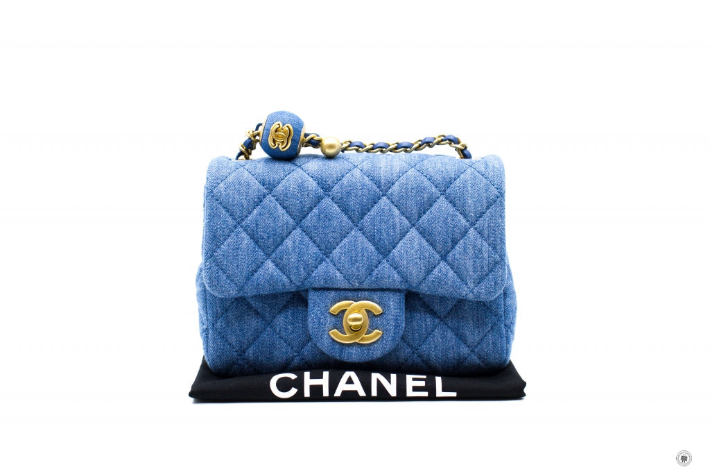 Chanel ASB Denim Mini Flap Bag Denim / NG Fabric Shoulder Bags Ghw