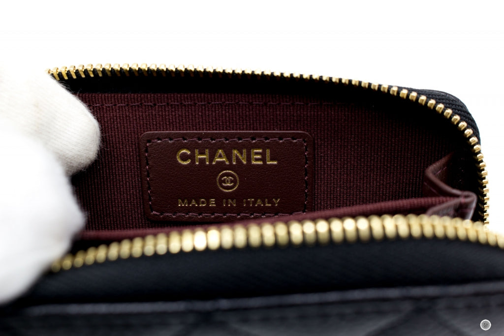 Chanel APY Classic CC Coin Purse Black / C Caviar Coin Purse Shw
