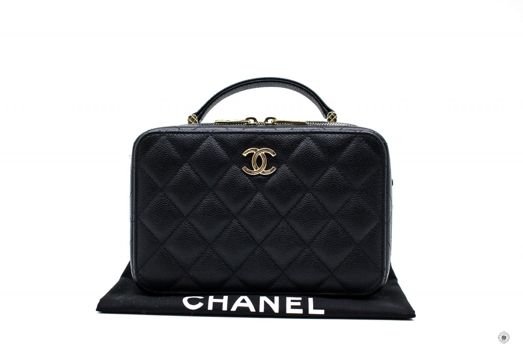 Chanel AS3168B07894 Vanity Case  Black   94305 Caviar Shoulder Bags Ghw