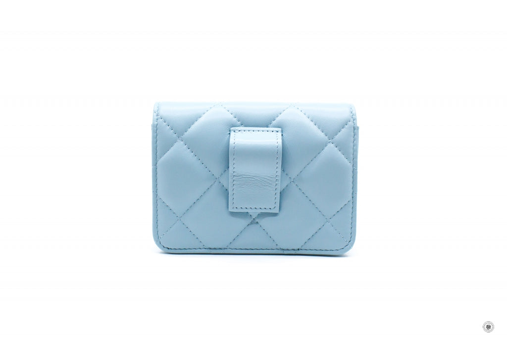 Chanel AP2637B07570 Belt Bag With CC Enamel Logo Baby Blue   NG752 Calfskin Belt Bag Gbhw