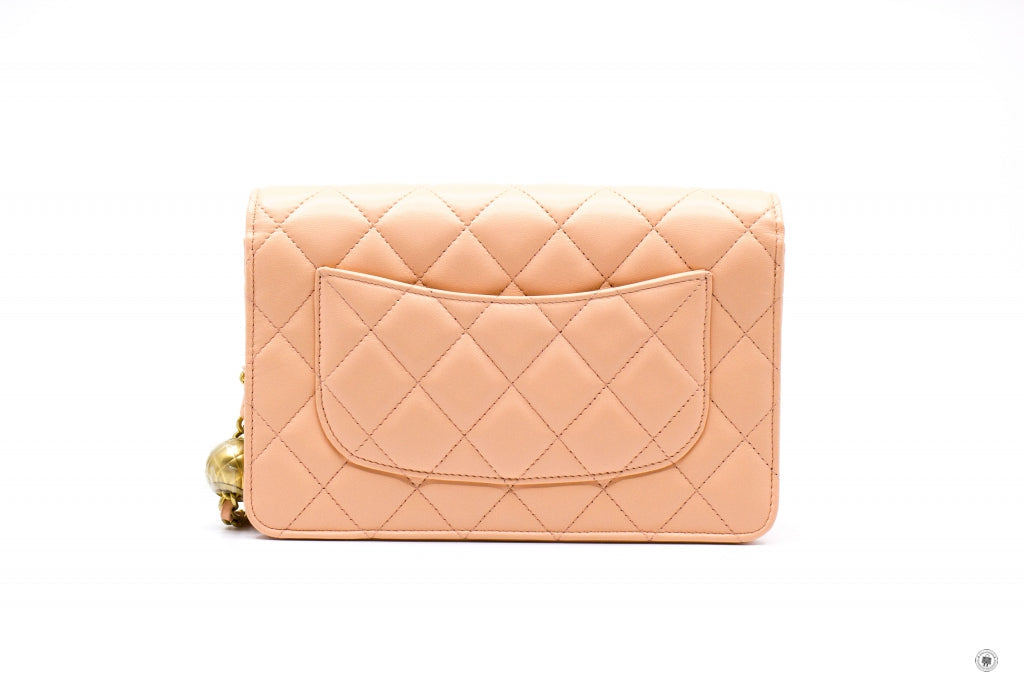 Chanel APB Pearl Crush Wallet ON Chain Woc  Apricot / NG Lambskin Shoulder Bags Gbhw