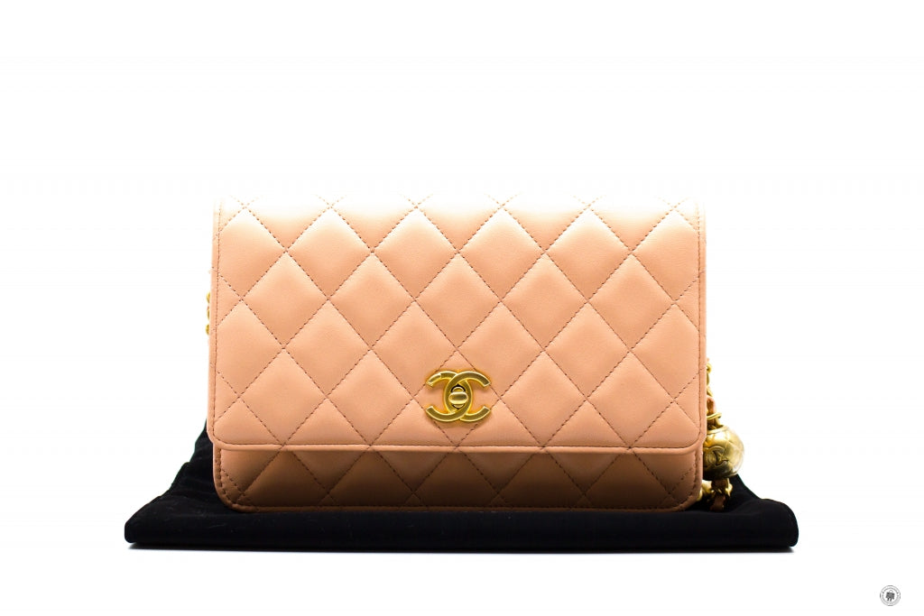 Chanel AP1450B02916 Wallet ON Chain Woc  Apricot   NG119 Lambskin Shoulder Bags Gbhw