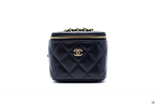 Chanel APY Small Vanity Case  Black / C Lambskin Shoulder Bags Ghw