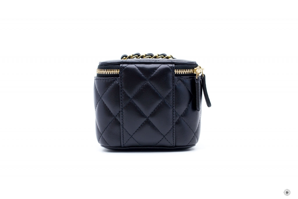 Chanel APY Small Vanity Case  Black / C Lambskin Shoulder Bags Ghw