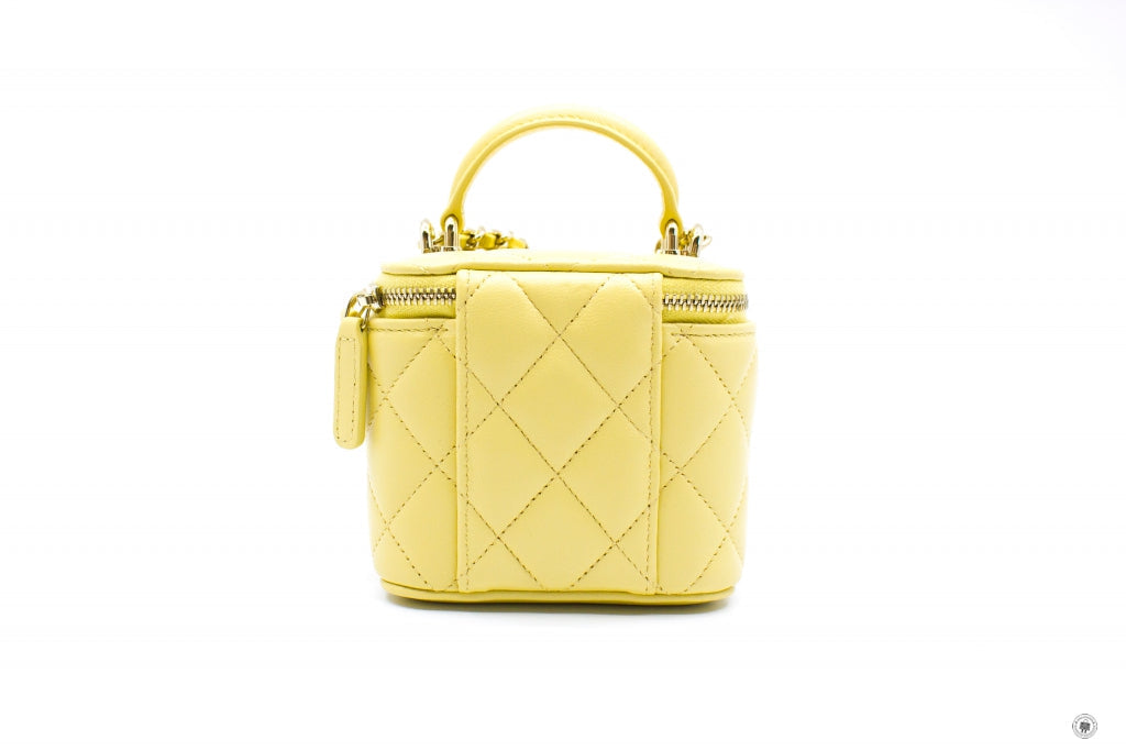 Chanel AP2198B06660 Small Vanity Case Yellow   NG754 Calfskin Shoulder Bags Ghw