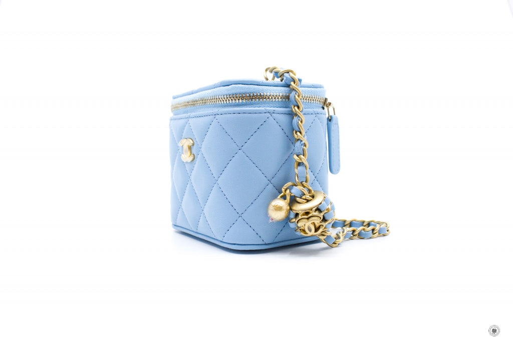 Chanel APB Small Vanity With Chain Crush Light Blue / NH Lambskin Shoulder Bags Gbhw