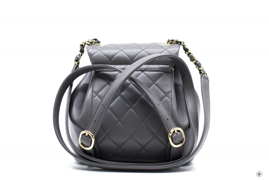 Chanel AS2908B08609 Mini Duma NI691   Grey Calfskin Backpacks Pbhw