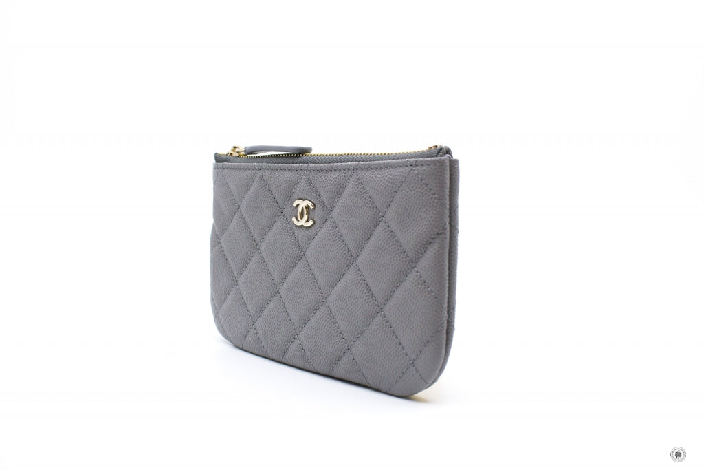 Chanel A Y  Classic Mini Pouch NJ / Grey Caviar Shoulder Bags Pbhw
