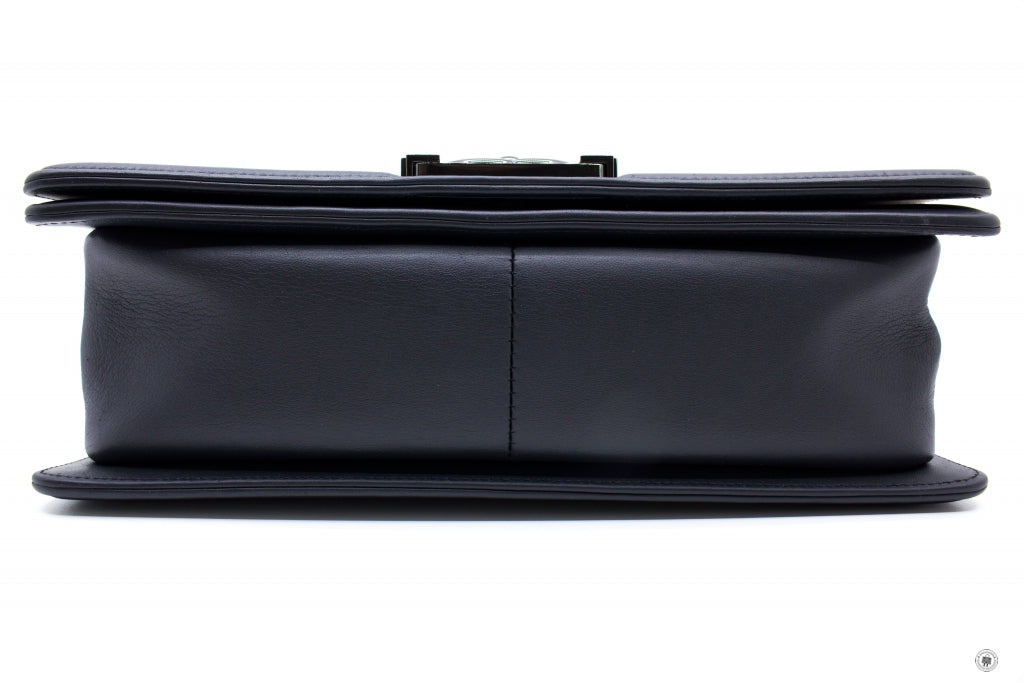 Chanel A67086 Medium Boy Black   94305 Calfskin Shoulder Bags Bkhw