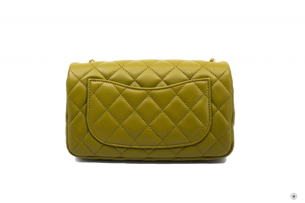 Chanel AS B Mini Flap Bag Crush Avocado / NJ Lambskin Shoulder Bags Gbhw