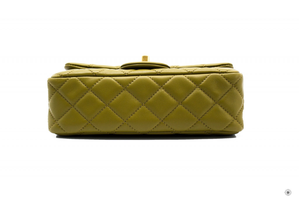 Chanel AS B Mini Flap Bag Crush Avocado / NJ Lambskin Shoulder Bags Gbhw