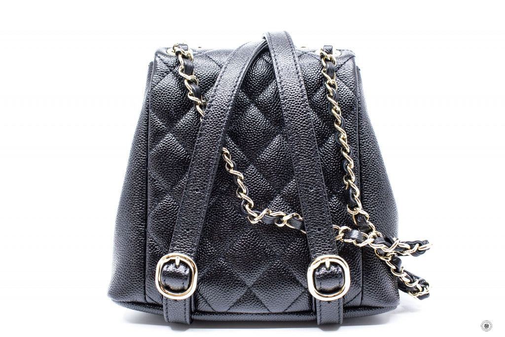 Chanel AS B  Small Backpack Black /  Calfskin Shoulder Bags Ghw