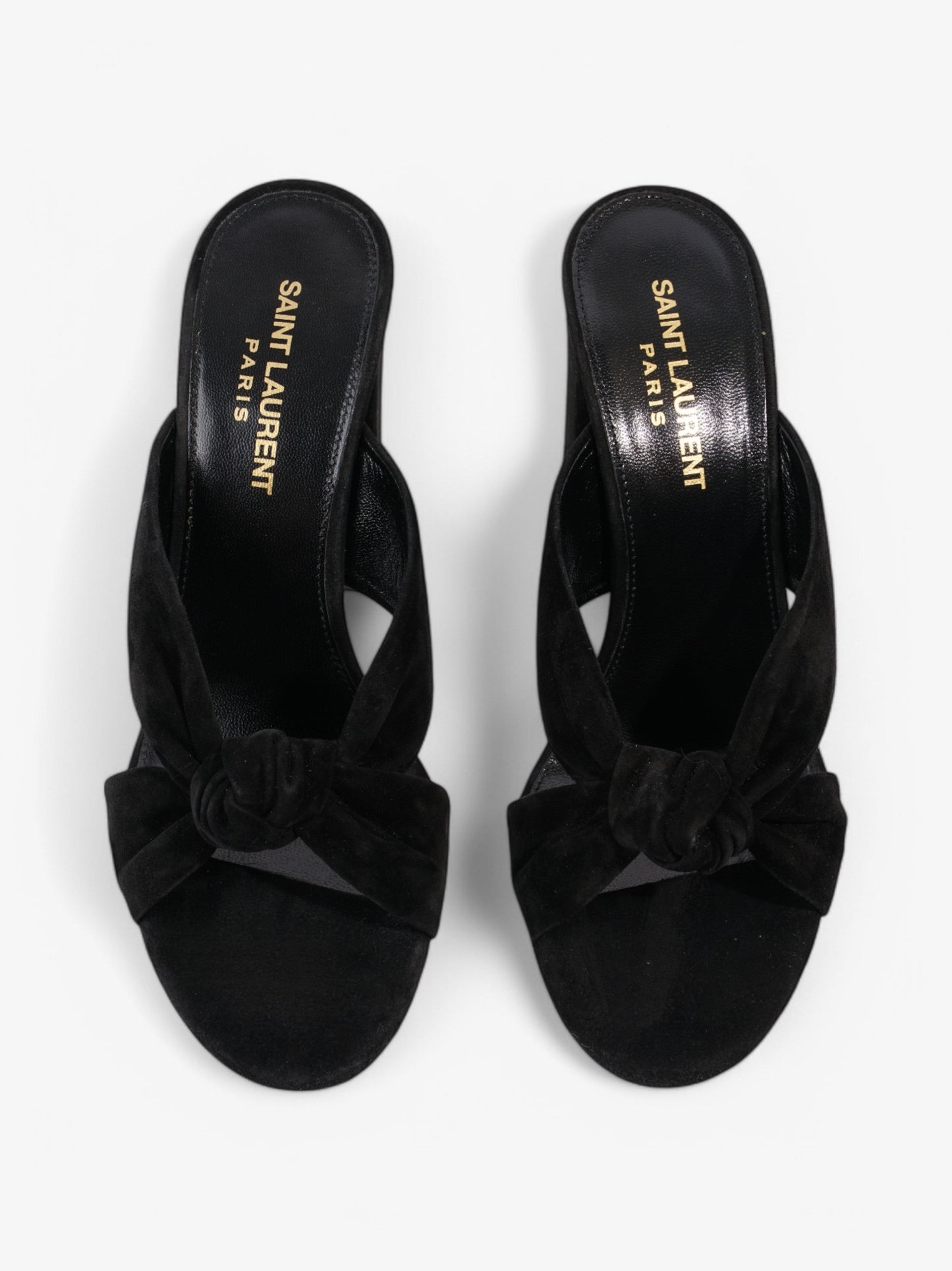 Saint Laurent Loulou Knot Sandals Black Suede EU 37.5 UK 4.5
