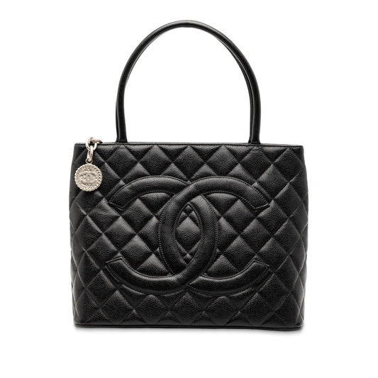 Black Chanel Caviar Medallion Tote