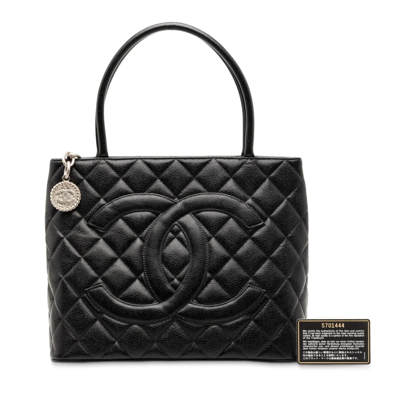 Black Chanel Caviar Medallion Tote