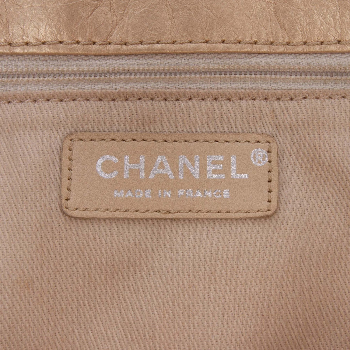 Gold Chanel Distressed Calfskin Shopping In Moscow Tote